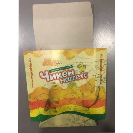 Коробка для нагетсов и фри бумажная с крышкой с логотипом заказчика